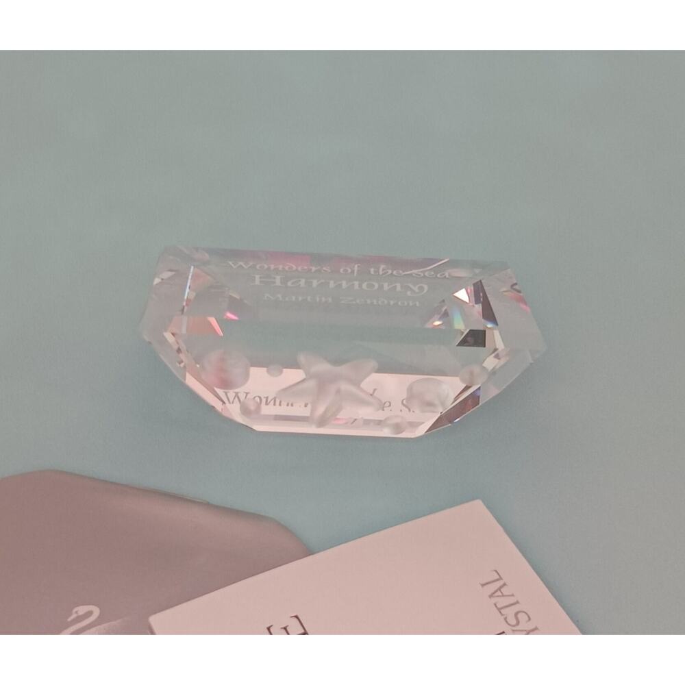Swarovski Wonders of the Sea Harmony 2005 Crystal Plaque Figurine W/Box - Picture 4 of 7